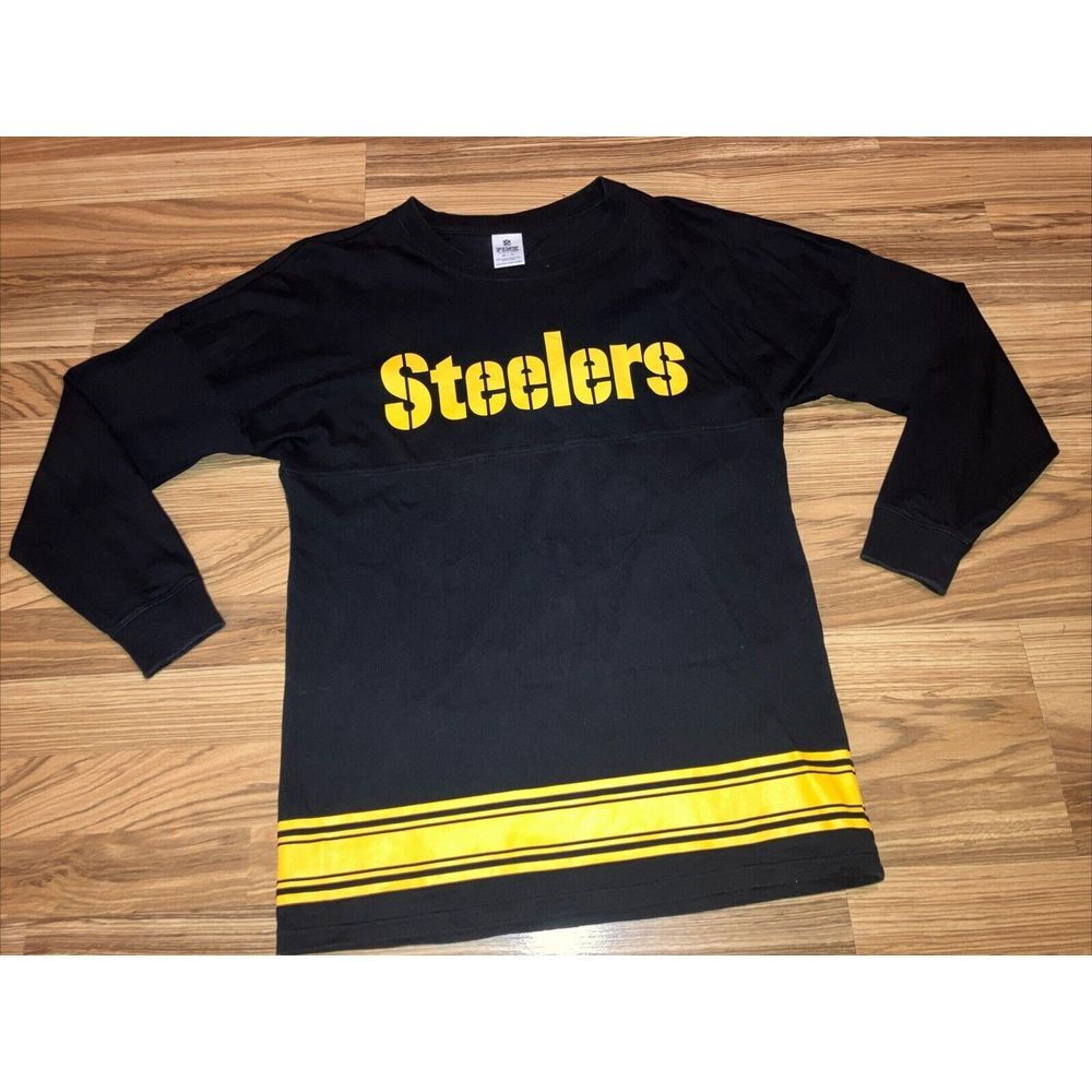 PINK Victoria Secret NFL Pittsburgh Steelers Black Long Sleeve Shirt Women XS
